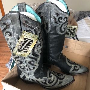 Corral Black/Gray Sequin Inlay Boots